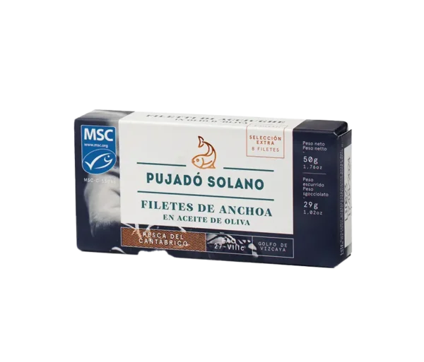 Envase 8 Filetes Especiales de Anchoa del Cantábrico de Costera en Aceite de Oliva Lata 50 g