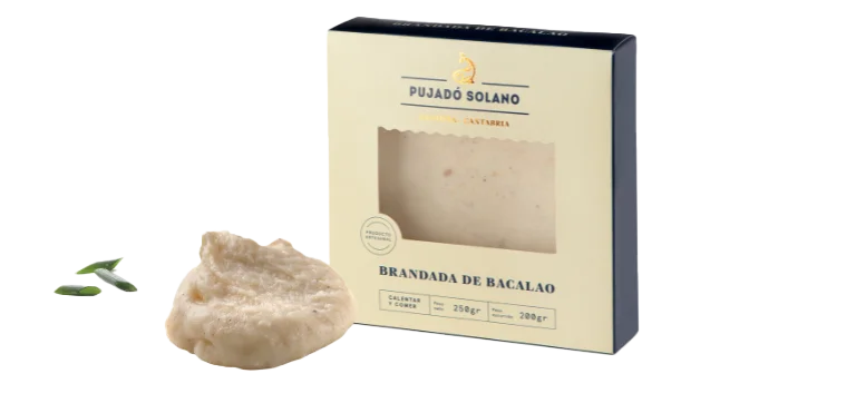 Envase y producto de la brandada de bacalao