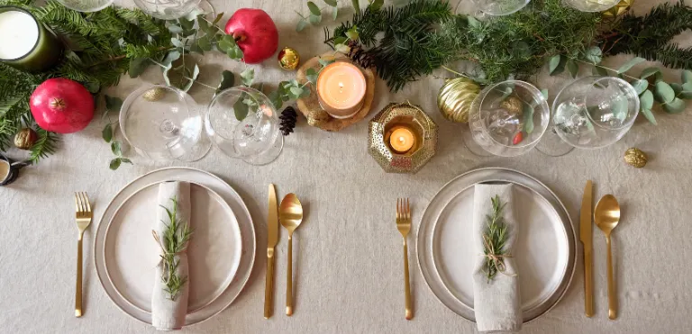 Mesa puesta navidad y aperitivos Pujadó Solano